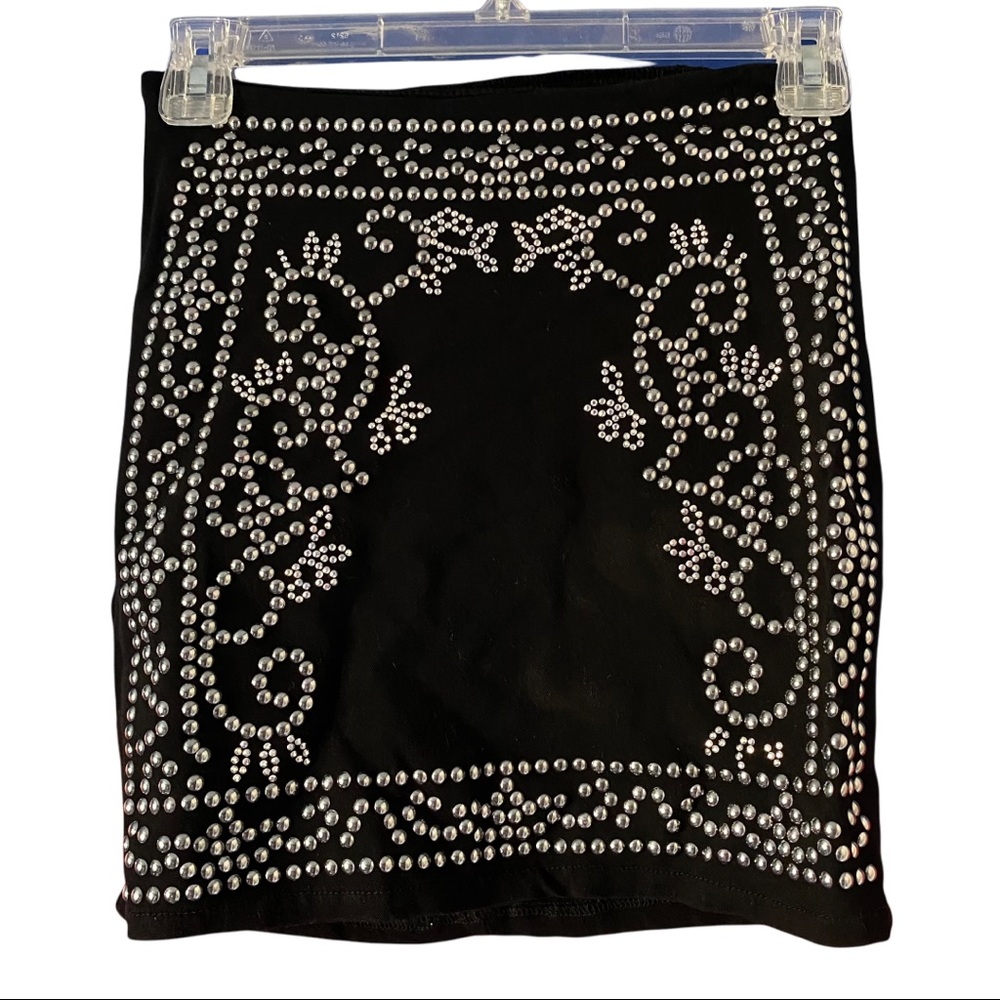 Detailed Beaded Mini Skirt